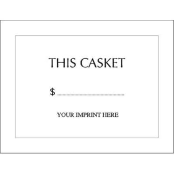 Image for Casket Price Panel Card, APPC-8 Package Of 100 from HD Supply