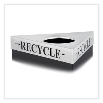 Image for Safco Trifecta® "Recycle" Waste Receptacle Lid, 20w X 20d X 3h, Stainless Steel from HD Supply