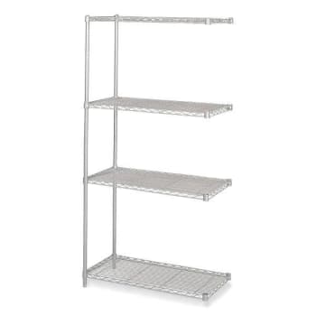 Image for Safco 4-Shelf Industrial Add-On Unit, 36"W X 18"D X 72"H, Metallic Gray from HD Supply