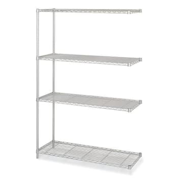 Image for Safco 4-Shelf Industrial Add-On Unit, 48"W X 18"D X 72"H, Metallic Gray from HD Supply