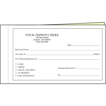 2 Part Funeral Services Receipts Package Of 100 HD Supply
