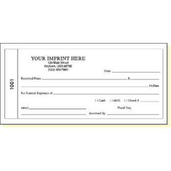 2-Part Funeral Receipt Book with Double Memo Line