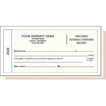 Pre-Need Funeral Expenses Receipt Book, Use with #292948