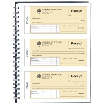 Image for 2-Part Rent Receipt Book, Gold Ochre, 7-5/8 x 3-5/8 from HD Supply