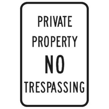 Image for "NO TRESPASSING" Sign, Black Reflective, 12 x 18" from HD Supply