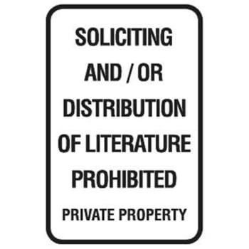 Image for "No Literature Distribution" Sign, Reflective, 12 x 18" from HD Supply