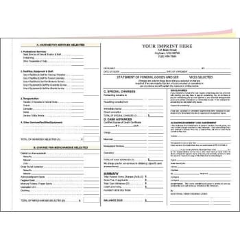 Statement of Funeral Triplicate Version 2 With Imprint, Horizontal, Pack Of 100