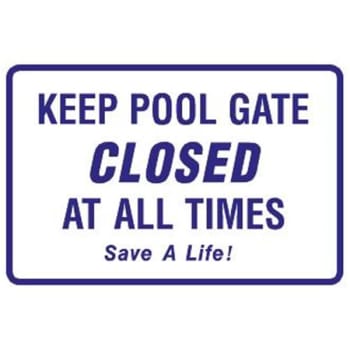 Image for "keep Pool Gate Closed At All Times" Sign, Non-reflective, 18 X 12" from HD Supply
