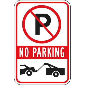 Image for No Parking/tow Graphic Sign, Non-Reflective, 12 X 18" from HD Supply