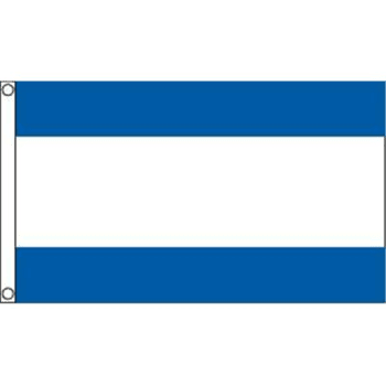 blue and white striped flag