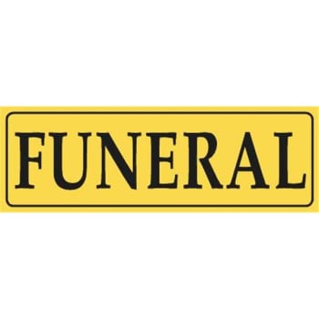 Image for Car Magnet, Yellow Funeral, 12 x 4" from HD Supply