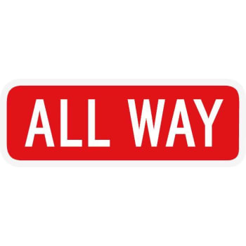 Image for All Way Supplemental Sign, Reflective, 18 X 6" from HD Supply