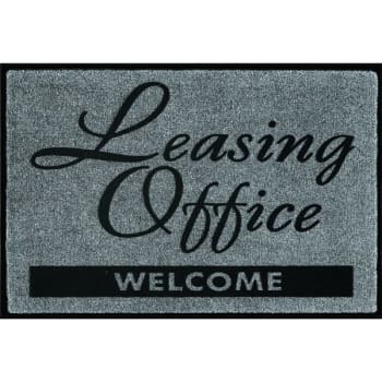 Leasing Office Welcome Floor Mat, Charcoal, 6' X 4'