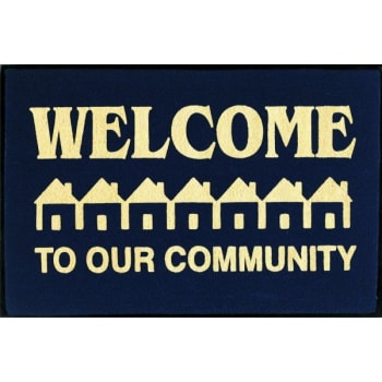 Image for Welcome to Our Community Floor Mat, Navy, 3' x 2' from HD Supply