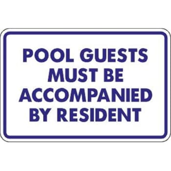 Image for Pool Guests Must Be Accompanied Sign, Non-Reflective, 18 X 12 from HD Supply