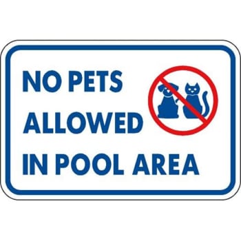 Image for "no Pets Allowed In Pool Area" Sign, Non-Reflective, 18 X 12" from HD Supply