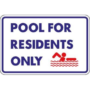 Image for Pool For Residents Only Sign, Non-Reflective, 18 X 12 from HD Supply