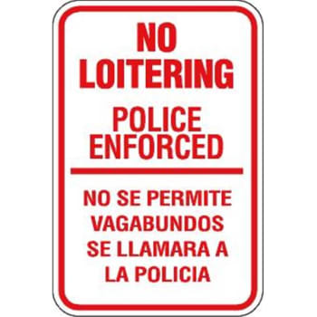 Image for Bilingual "Police Enforced" Sign, Red Reflective, 12 x 18" from HD Supply