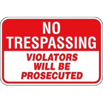 Image for "NO TRESPASSING/Violators Prosecuted" Sign, Reflective, 18 x 12" from HD Supply