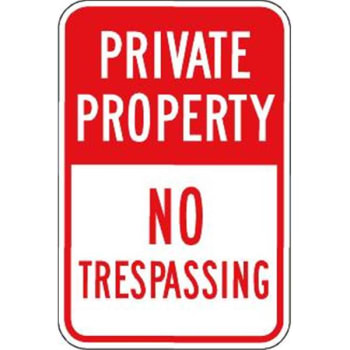 Image for No Trespassing Sign, Red Reflective, 12 X 18 from HD Supply