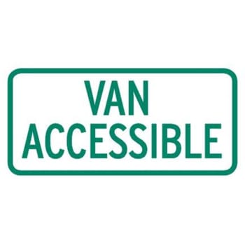 "Van Accessible" Disabled Parking Sign, Green Reflective, 12 x 6"