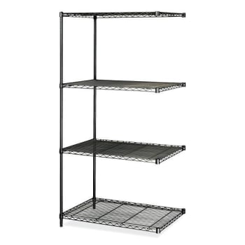 Image for Safco 4-Shelf Industrial Add-On Unit, 36"W X 24"D X 72"H, Black from HD Supply