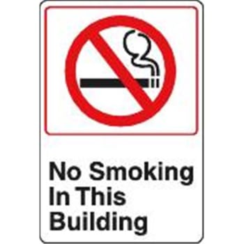 Image for No Smoking in This Building Interior Sign, 6 x 9 from HD Supply