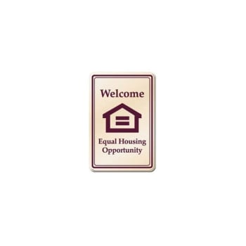 Image for Equal Housing Sign, Burgundy/Ivory, 6 x 9 from HD Supply