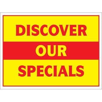 Image for Coroplast Discover Our Specials Amenity Sign, Red and Yellow, 24 x 18 from HD Supply