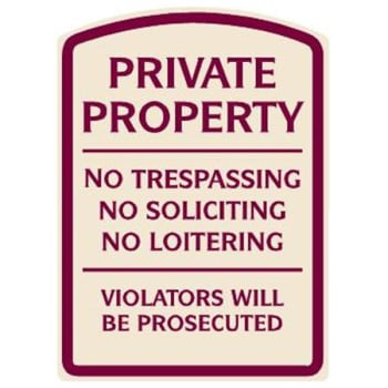 Image for Private Property Designer Sign, Burgundy on Ivory, Non-Reflective, 16 x 22 from HD Supply