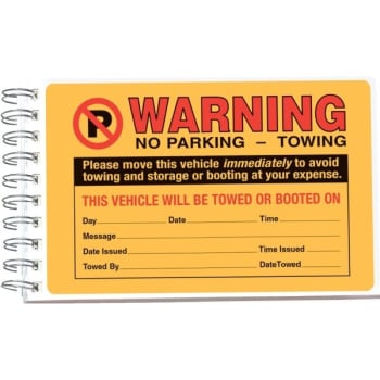 Image for Warning/no Parking - Towing Parking Violation Stickers, 8 X 5, Book Of 50 from HD Supply