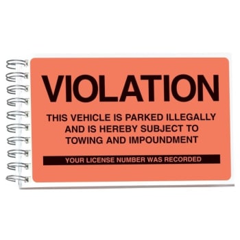 Image for Violation/parked Illegally Parking Violation Stickers, 8 X 5, Book Of 50 from HD Supply