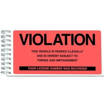 Image for Violation/parked Illegally Parking Violation Stickers, 6 X 3, Book Of 50 from HD Supply