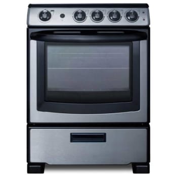 Image for Summit Appliance 24 In. 4-Burner Smooth-Top Slide-In Electric Range In Stainless Steel from HD Supply