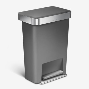 Image for Simplehuman Rectangular Step Trash Can 45l/12gal Grey Plastic from HD Supply