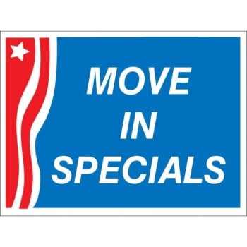 Image for Aluminum Move In Specials Amenity Sign, Patriotic, 24 x 18 from HD Supply
