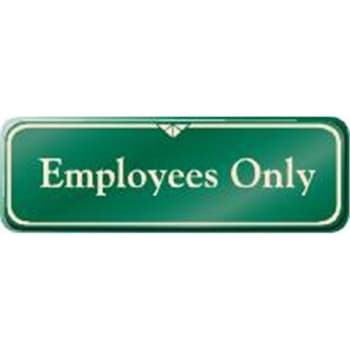 Image for Employees Only Interior Sign, Green, 9 X 3 from HD Supply