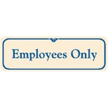 Image for Employees Only Interior Sign, Ivory, 9 X 3 from HD Supply