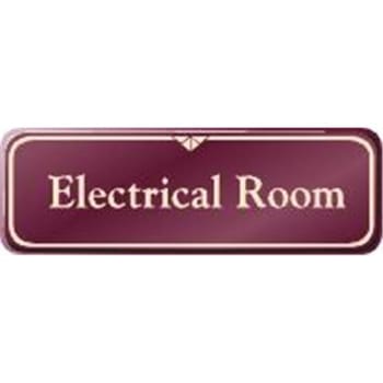 Image for Electrical Room Interior Sign, Burgundy, 9 X 3 from HD Supply