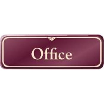 Image for Office Interior Sign, Burgundy, 9 X 3 from HD Supply