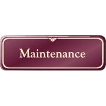 Image for Maintenance Interior Sign, Burgundy, 9 X 3 from HD Supply
