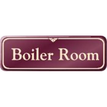 Image for Boiler Room Sign, Burgundy, 9 X 3 from HD Supply