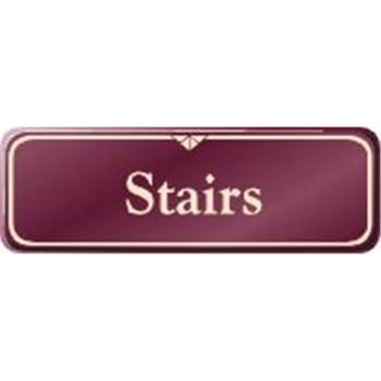 Image for Stairs Interior Sign, Burgundy, 9 X 3 from HD Supply