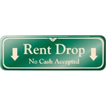 Image for Rent Drop Interior Sign, Green, 9 X 3 from HD Supply