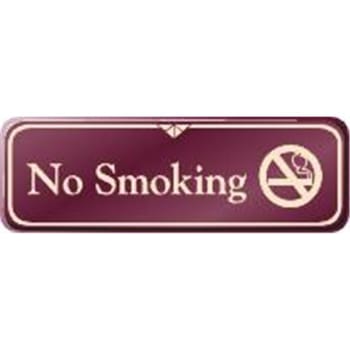 Image for No Smoking Interior Sign, Burgundy, 9 x 3 from HD Supply