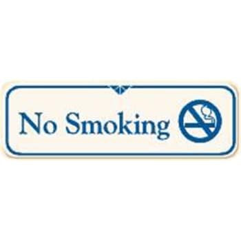 Image for No Smoking Interior Designer Sign, Ivory, 9 x 3 from HD Supply