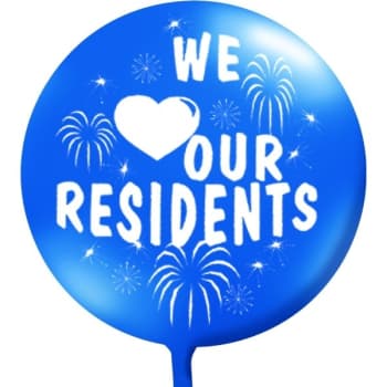 Image for We Love Our Residents Balloon, Blue from HD Supply