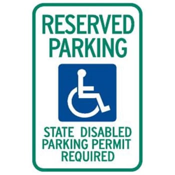 Image for Washington RESERVED Parking/State Disabled... Parking Sign, 12 x 18" from HD Supply
