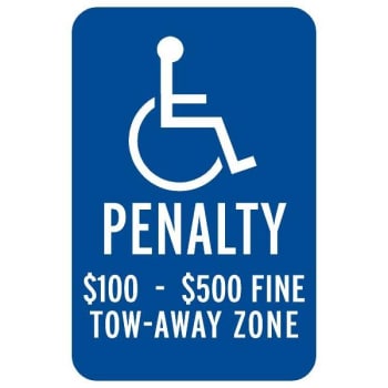 Image for Virginia Penalty...Fine/Tow-Away Zone Disabled Parking Sign, 12 x 18" from HD Supply