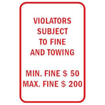 Image for Pennsylvania Violators Subject to Towing Disabled Parking Sign, 12 x 18" from HD Supply
